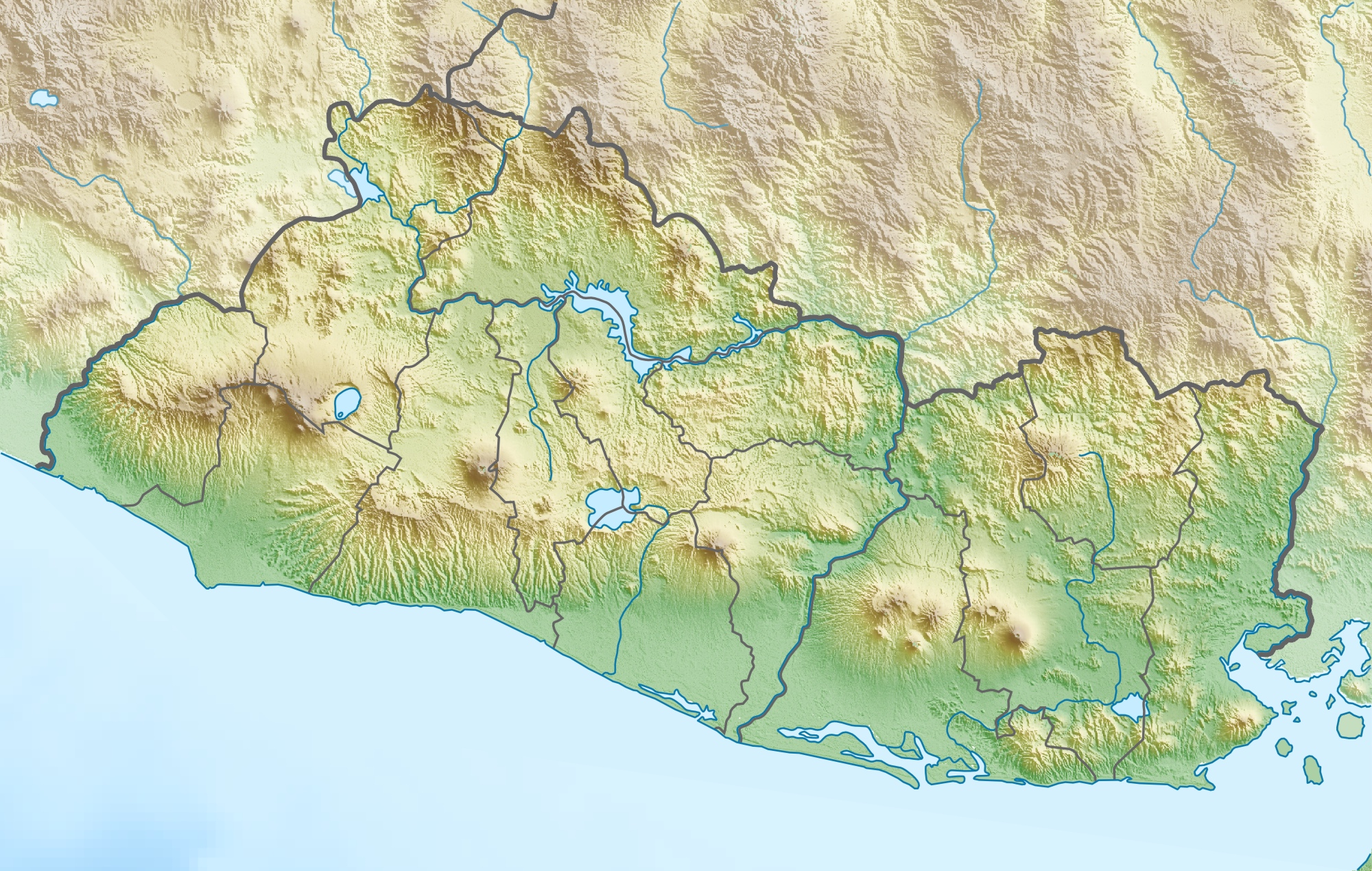 Relief Map of El Salvador (High Res)