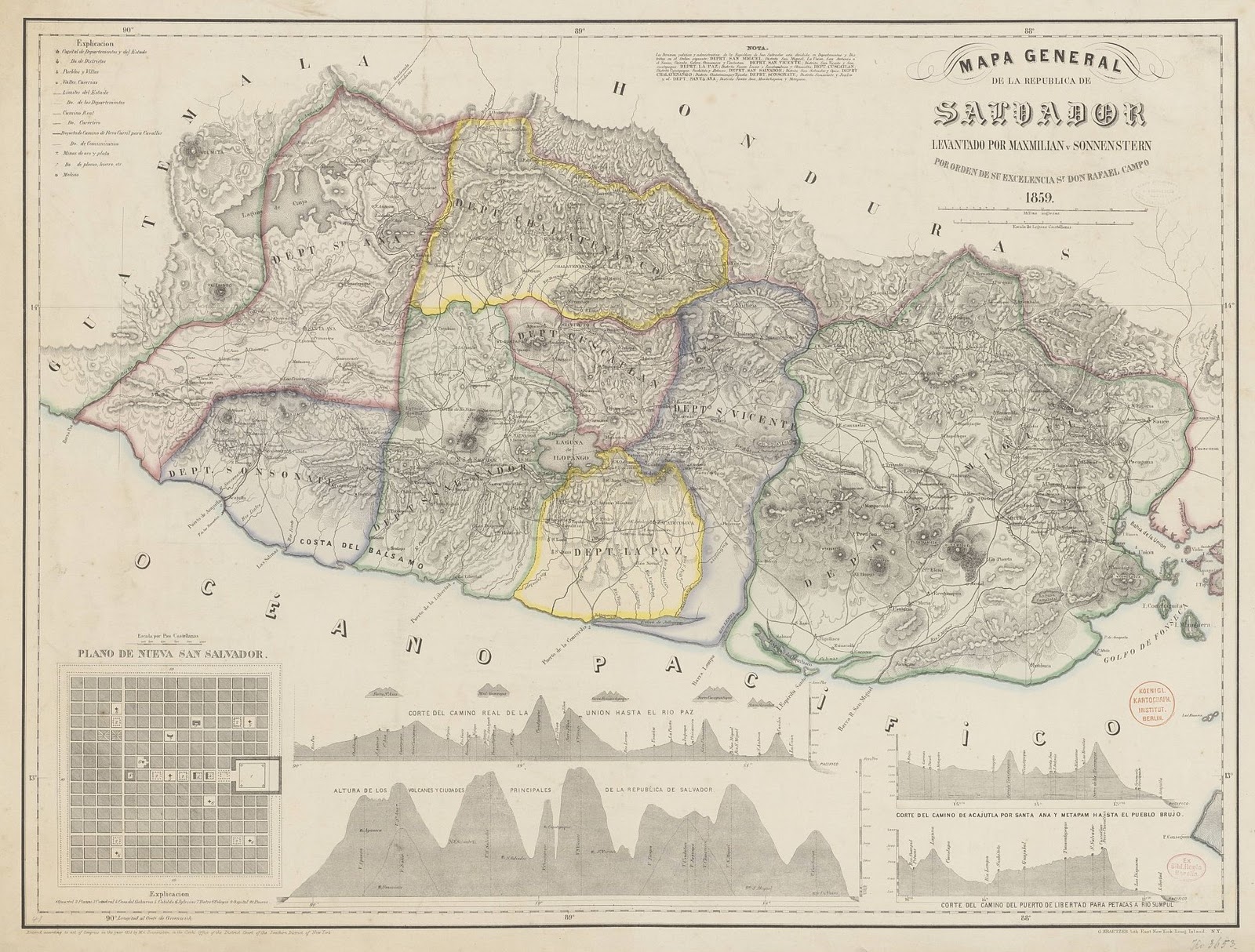 First Official Map of El Salvador (1859)